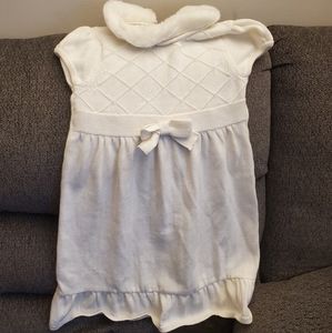 Gymboree white dress with fluffy collar